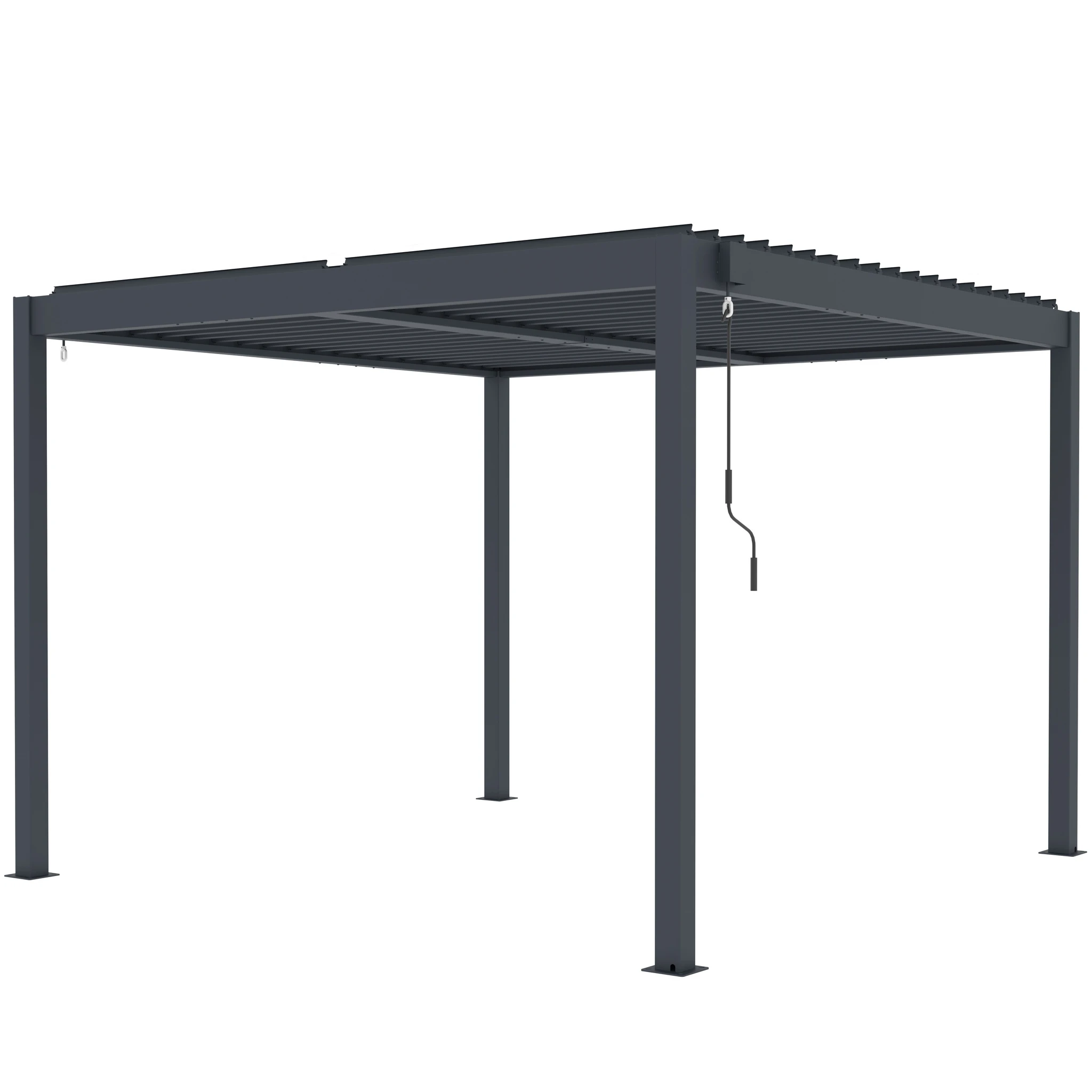 Pérgola bioclimática 3x3m | Lamas de aluminio y acero | Sevilla Antracita - Imagen 6