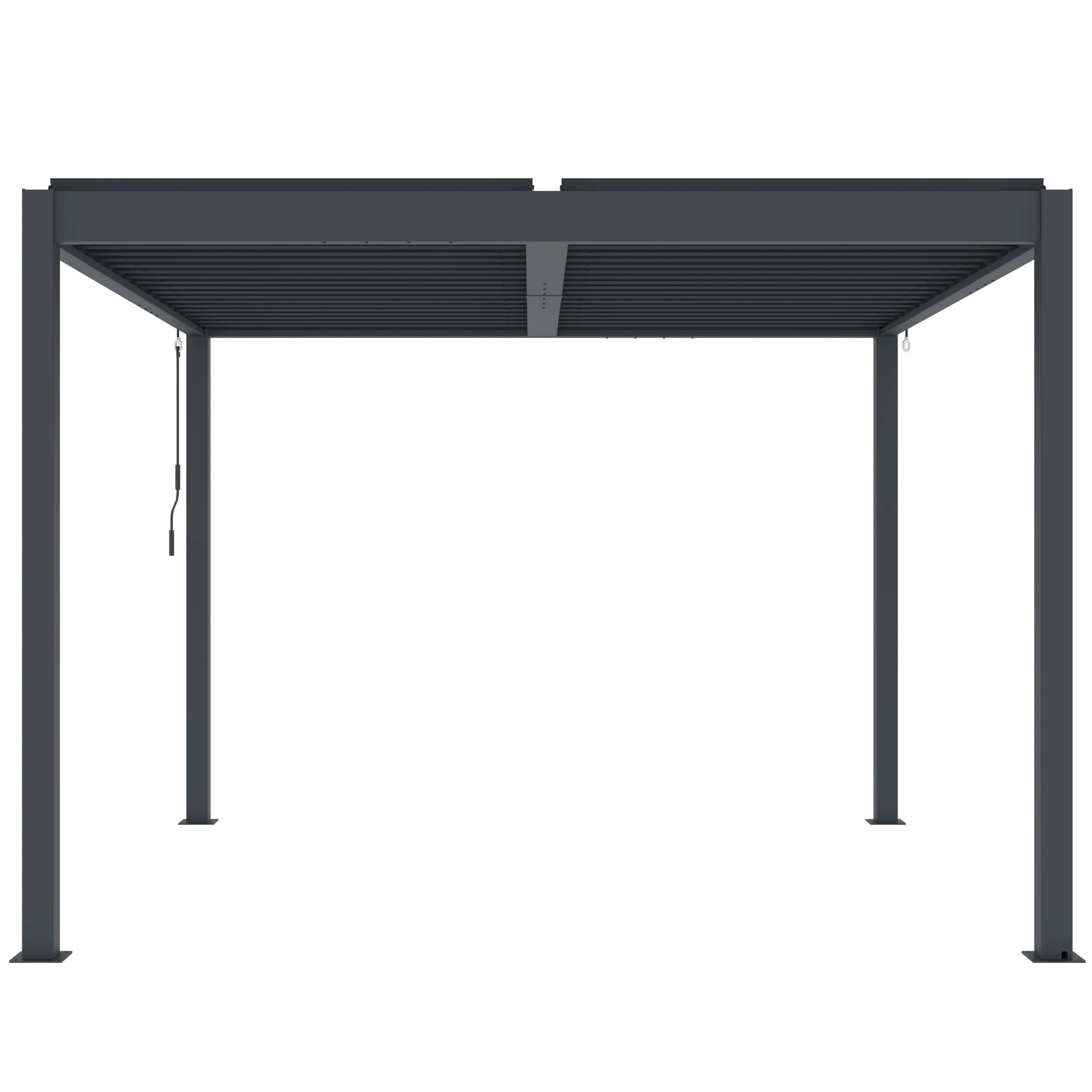 Pérgola bioclimática 3x3m | Lamas de aluminio y acero | Sevilla Antracita - Imagen 7