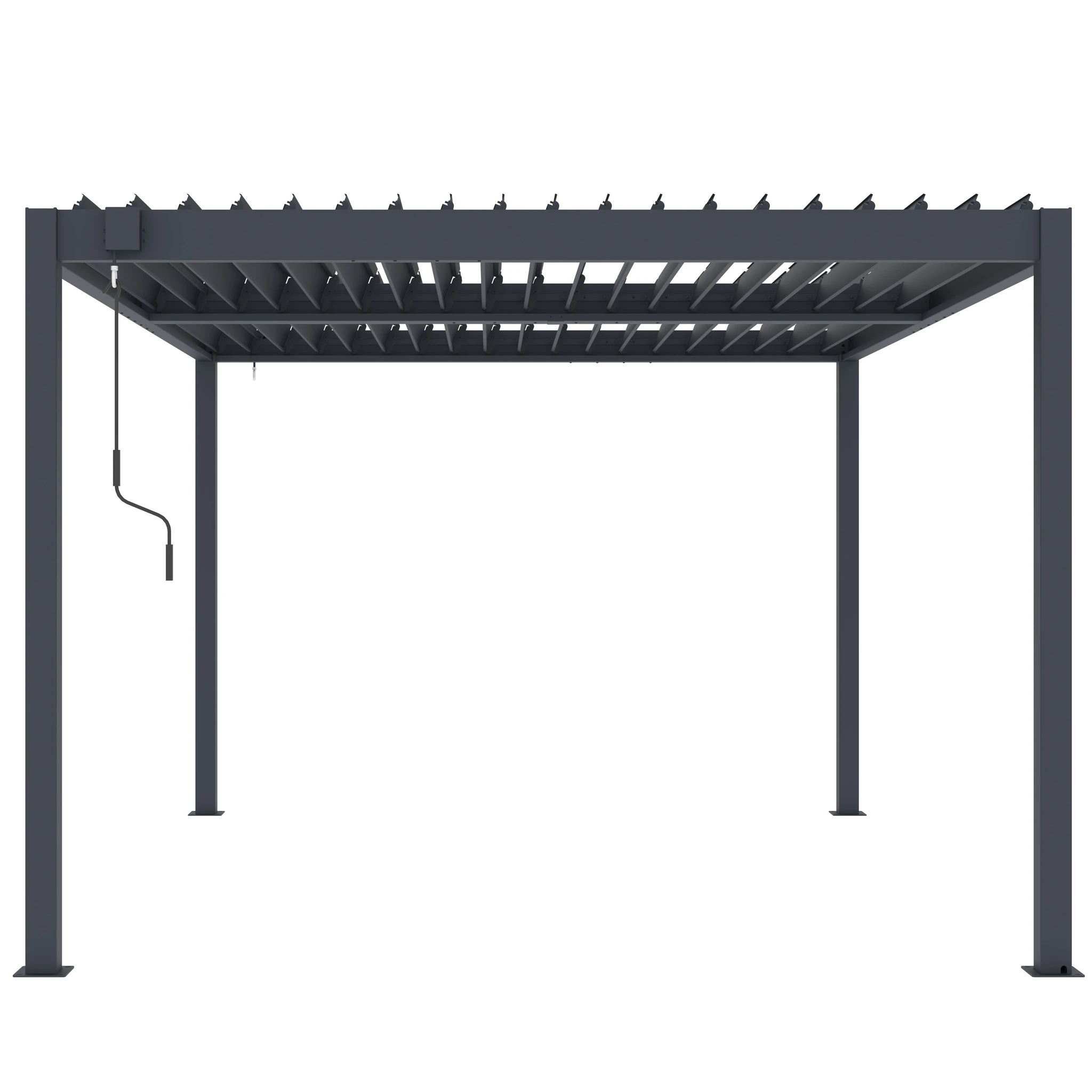 Pérgola bioclimática 3x3m | Lamas de aluminio y acero | Sevilla Antracita - Imagen 5