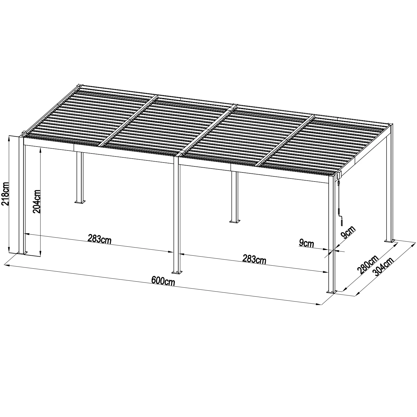 Pérgola bioclimática 3x6m | Lamas de aluminio y acero | Ronda Antracita - Imagen 2