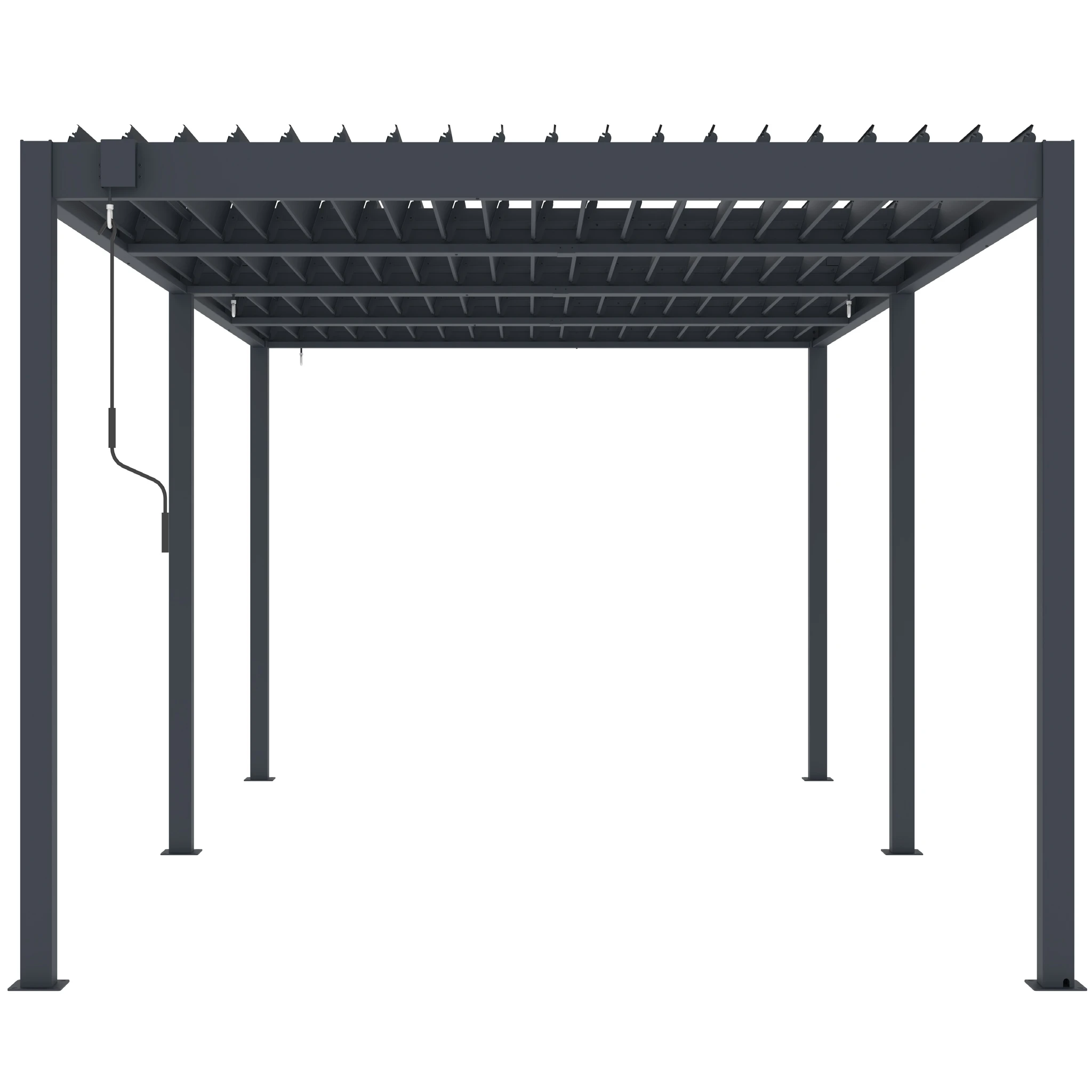 Pérgola bioclimática 3x6m | Lamas de aluminio y acero | Ronda Antracita - Imagen 8