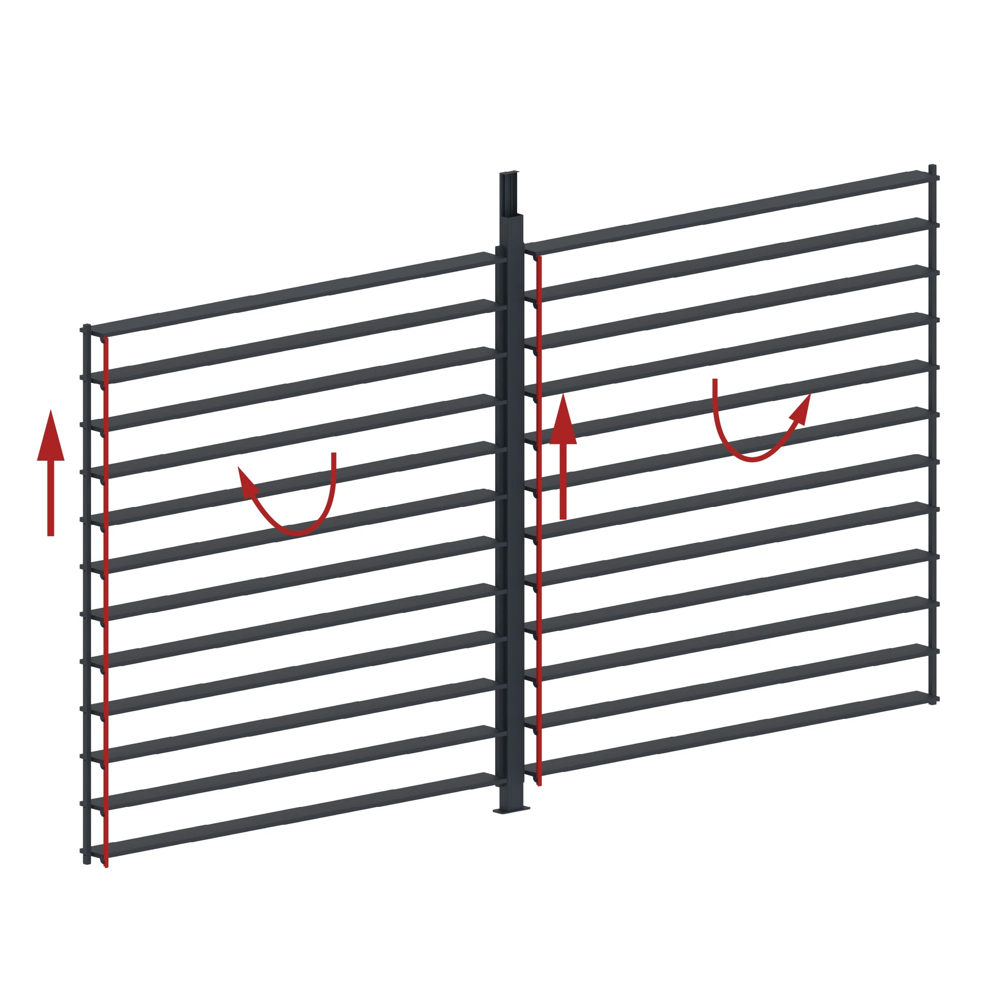 Persiana lateral ajustable de aluminio antracita para pérgola | 4m - Imagen 3