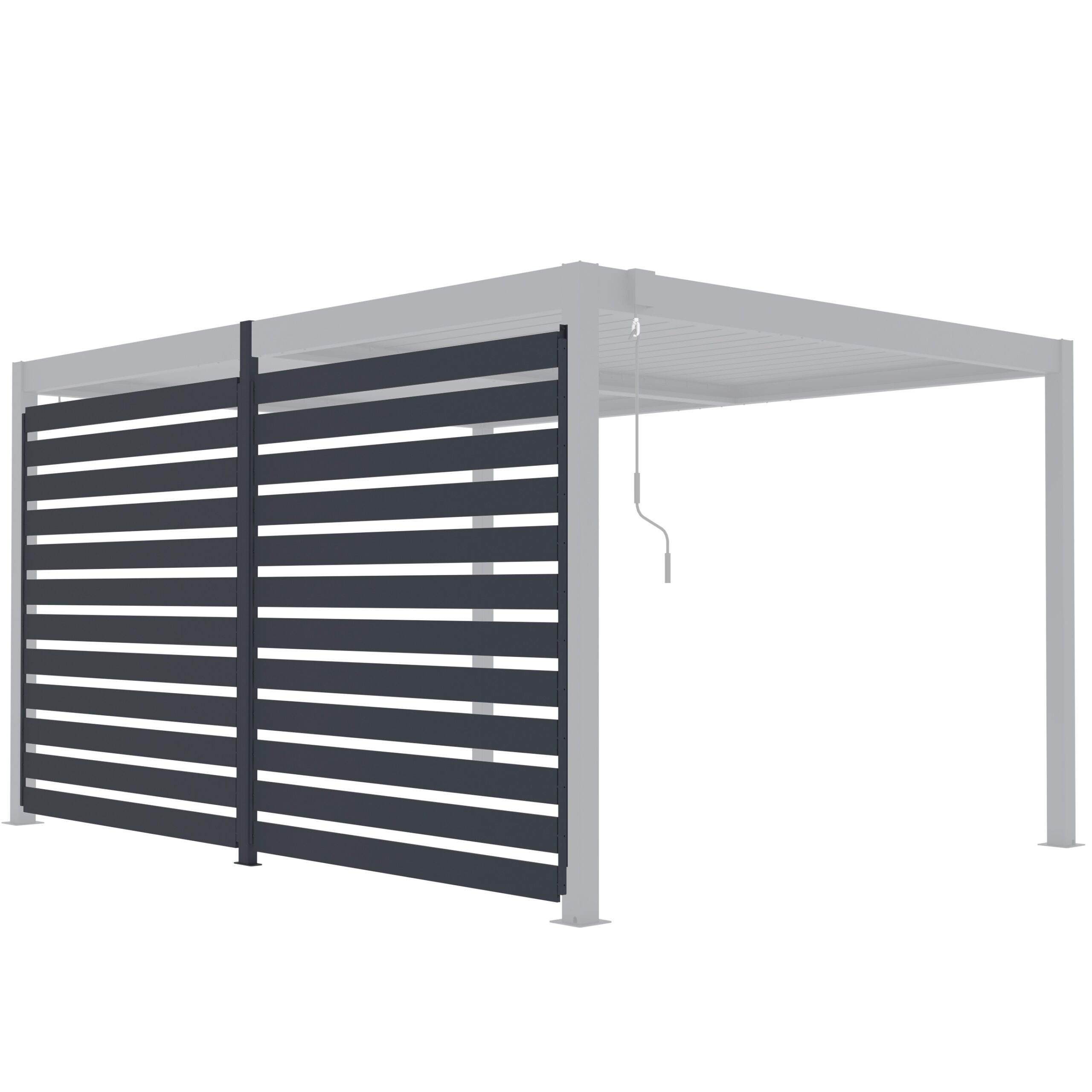 Persiana lateral ajustable de aluminio antracita para pérgola | 4m - Imagen 7