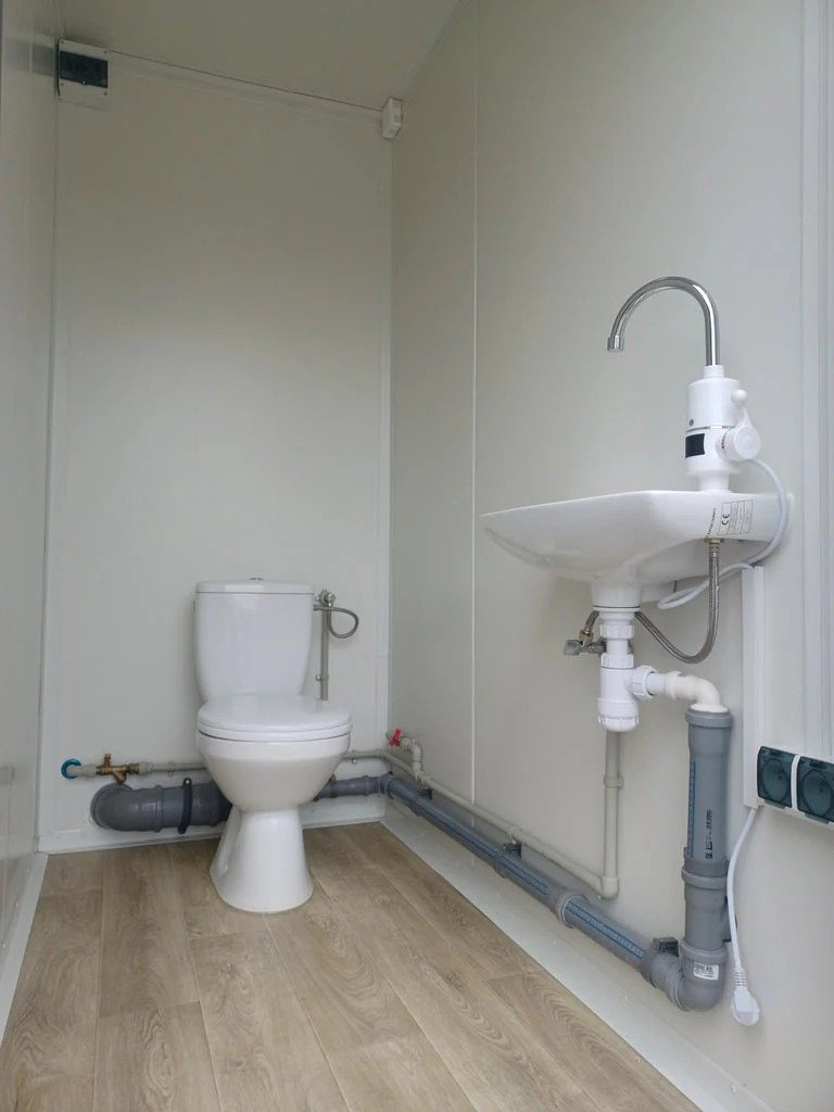 Contenedor Sanitario Doble de 2 Cabinas: WC y Ducha en un Diseño Robusto - Imagen 6