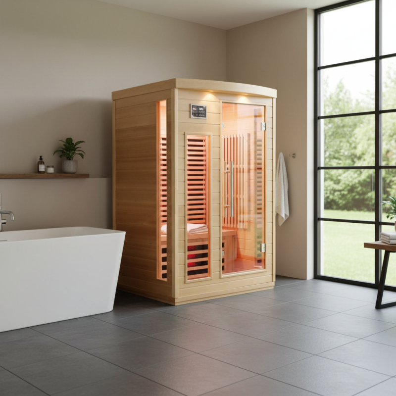 Sauna de infrarrojos con paneles de carbono 2050W 2 asientos