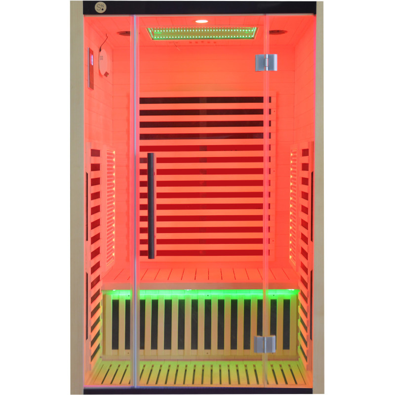 Sauna de infrarrojos LOIS para 2 personas - con paneles de carbono de 1900W y controlador wifi - Imagen 11