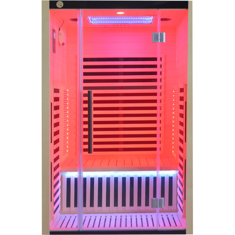 Sauna de infrarrojos LOIS para 2 personas - con paneles de carbono de 1900W y controlador wifi - Imagen 12