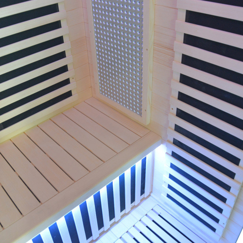 Sauna de infrarrojos LOIS para 2 personas - con paneles de carbono de 1900W y controlador wifi - Imagen 13