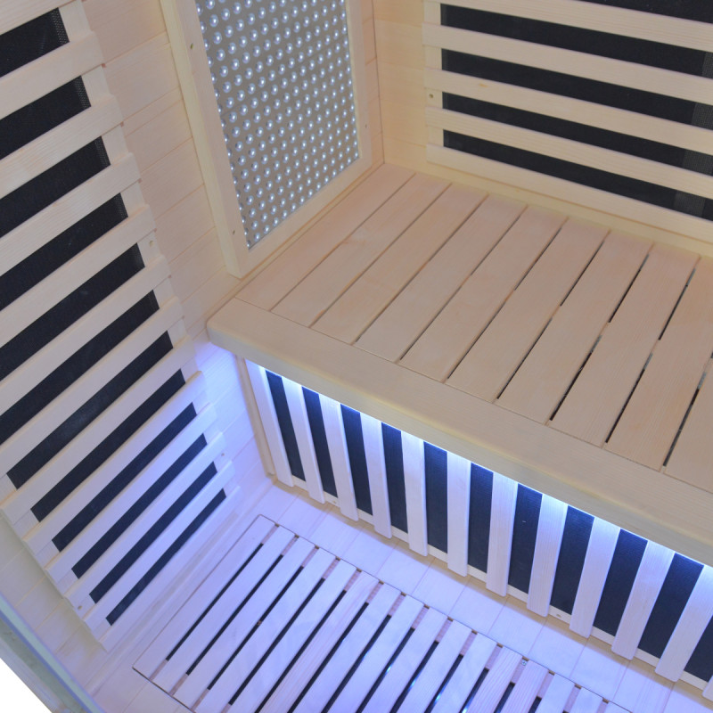 Sauna de infrarrojos LOIS para 2 personas - con paneles de carbono de 1900W y controlador wifi - Imagen 14