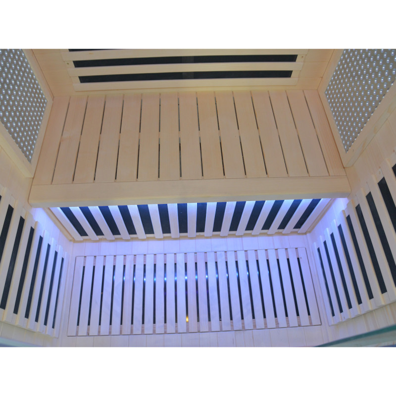 Sauna de infrarrojos LOIS para 2 personas - con paneles de carbono de 1900W y controlador wifi - Imagen 15