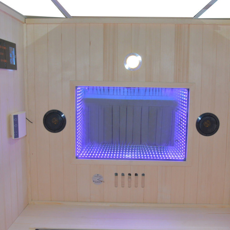 Sauna de infrarrojos LOIS para 2 personas - con paneles de carbono de 1900W y controlador wifi - Imagen 17
