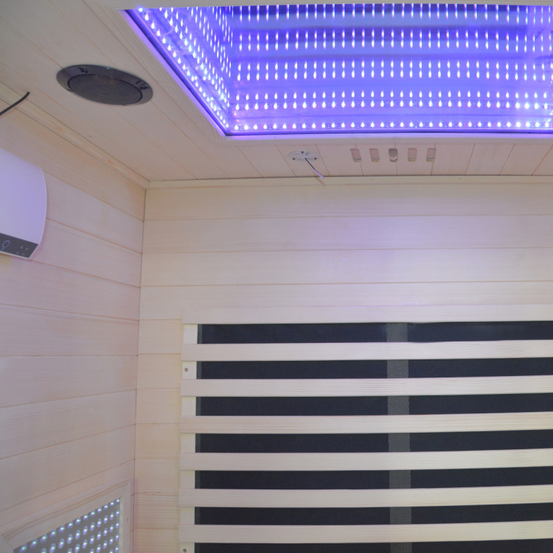 Sauna de infrarrojos LOIS para 2 personas - con paneles de carbono de 1900W y controlador wifi - Imagen 18