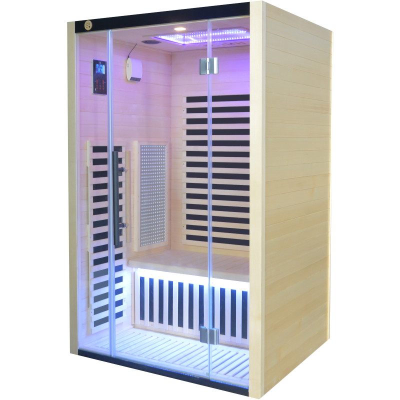 Sauna de infrarrojos LOIS para 2 personas - con paneles de carbono de 1900W y controlador wifi - Imagen 3