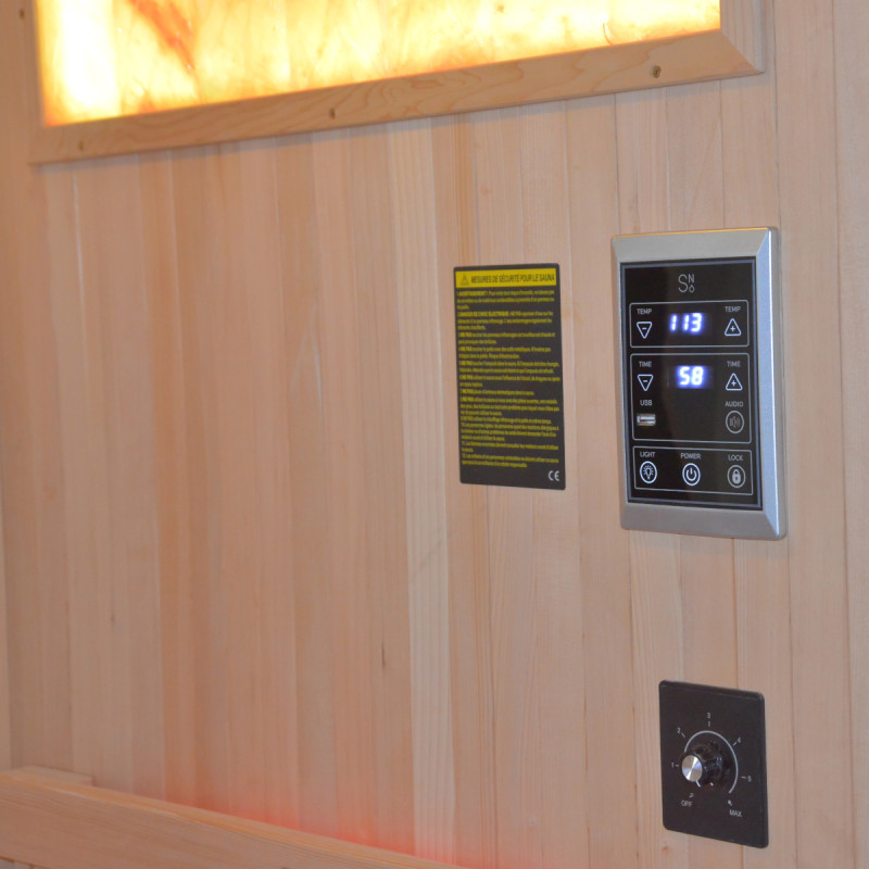 Sauna de infrarrojos LOIS para 2 personas - con paneles de carbono de 1900W y controlador wifi - Imagen 24