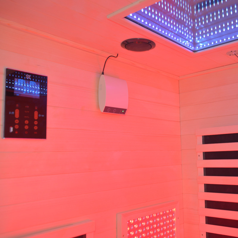 Sauna de infrarrojos LOIS para 2 personas - con paneles de carbono de 1900W y controlador wifi - Imagen 26