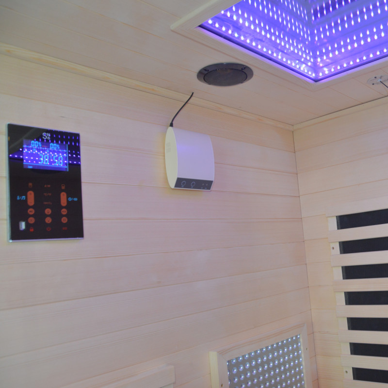 Sauna de infrarrojos LOIS para 2 personas - con paneles de carbono de 1900W y controlador wifi - Imagen 28