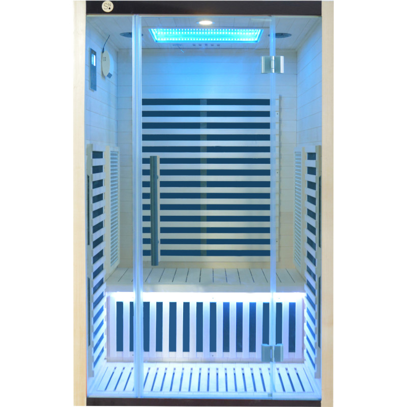 Sauna de infrarrojos LOIS para 2 personas - con paneles de carbono de 1900W y controlador wifi - Imagen 4