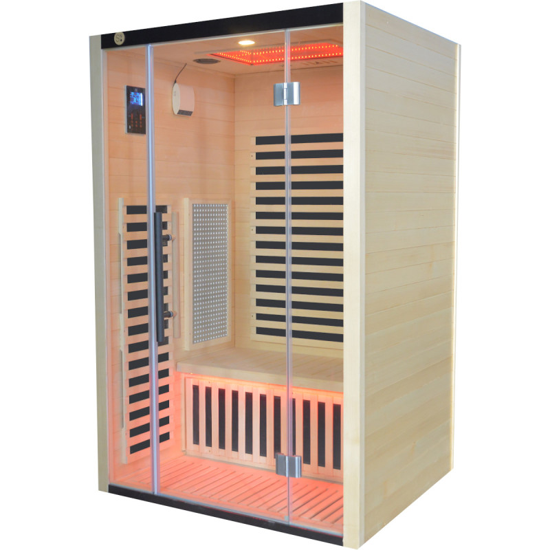 Sauna de infrarrojos LOIS para 2 personas - con paneles de carbono de 1900W y controlador wifi - Imagen 5
