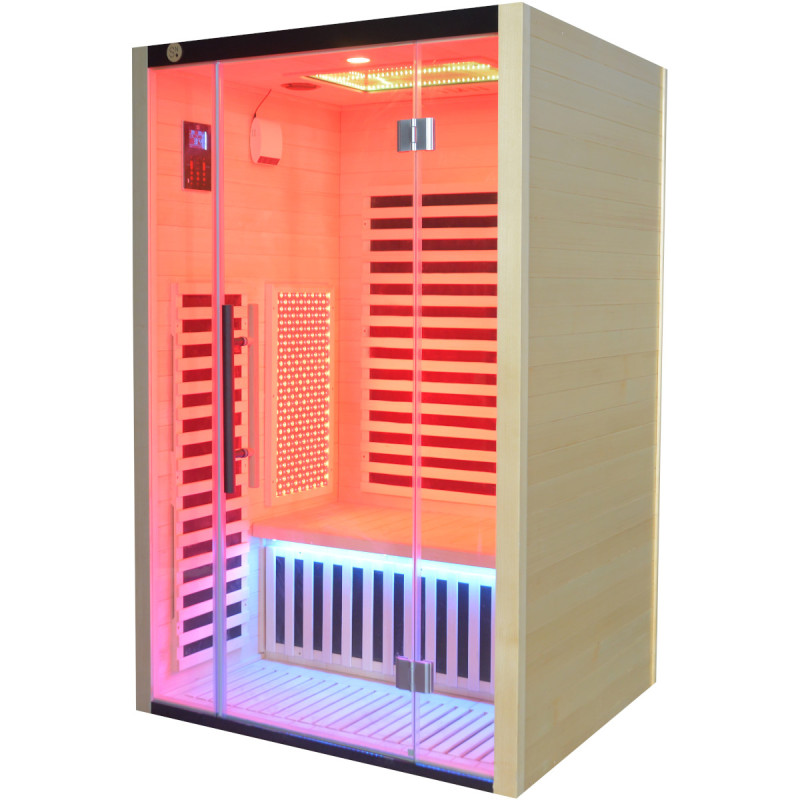 Sauna de infrarrojos LOIS para 2 personas - con paneles de carbono de 1900W y controlador wifi - Imagen 6