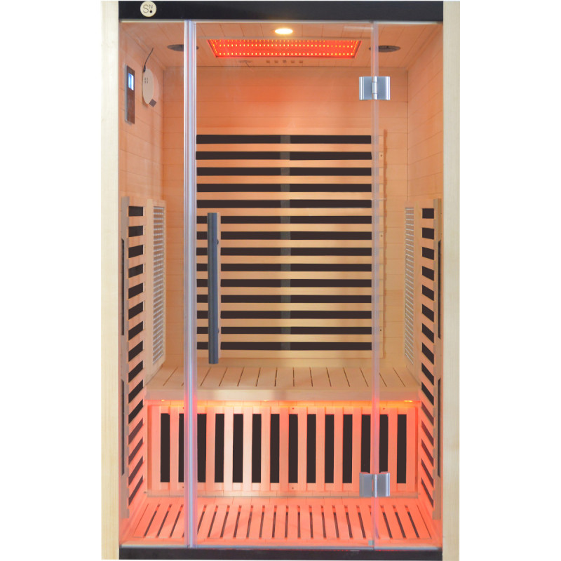 Sauna de infrarrojos LOIS para 2 personas - con paneles de carbono de 1900W y controlador wifi - Imagen 8