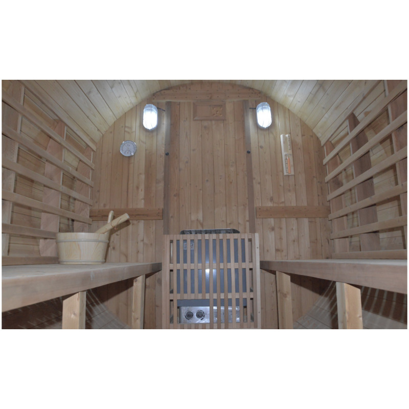 Sauna exterior Barril de madera termotratada para 4 a 6 personas - SNÖ - Imagen 10