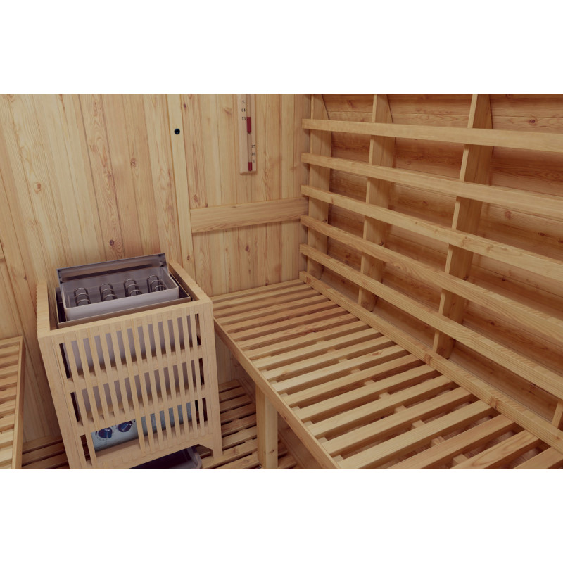 Sauna exterior Barril de madera termotratada para 4 a 6 personas - SNÖ - Imagen 13