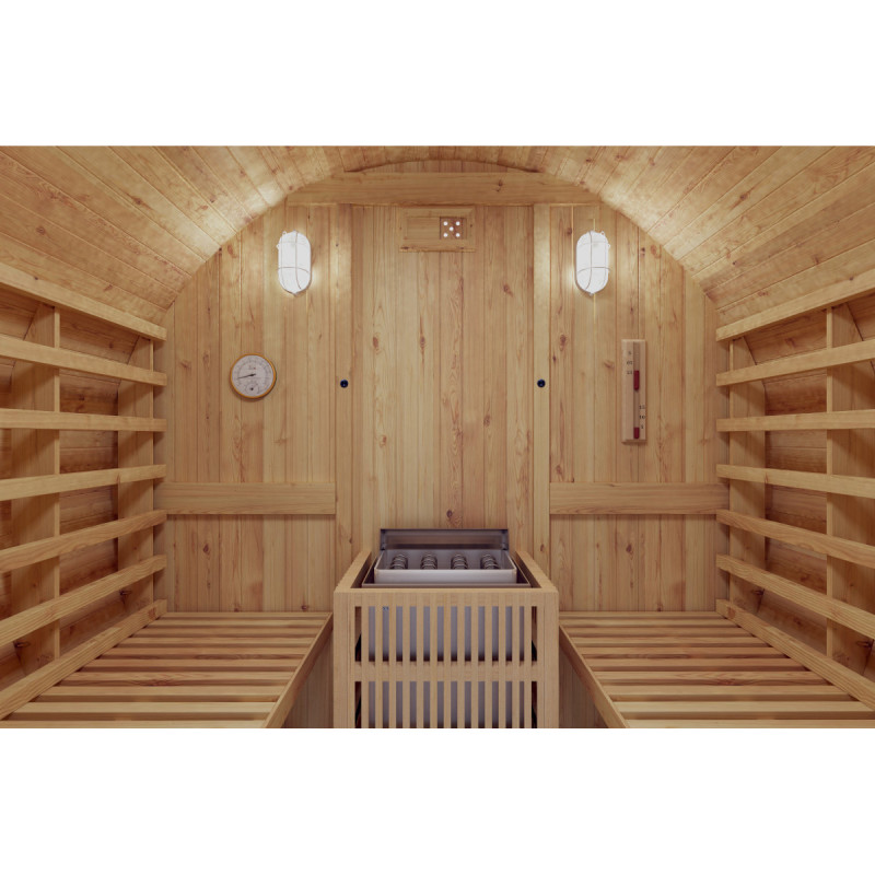 Sauna exterior Barril de madera termotratada para 4 a 6 personas - SNÖ - Imagen 8