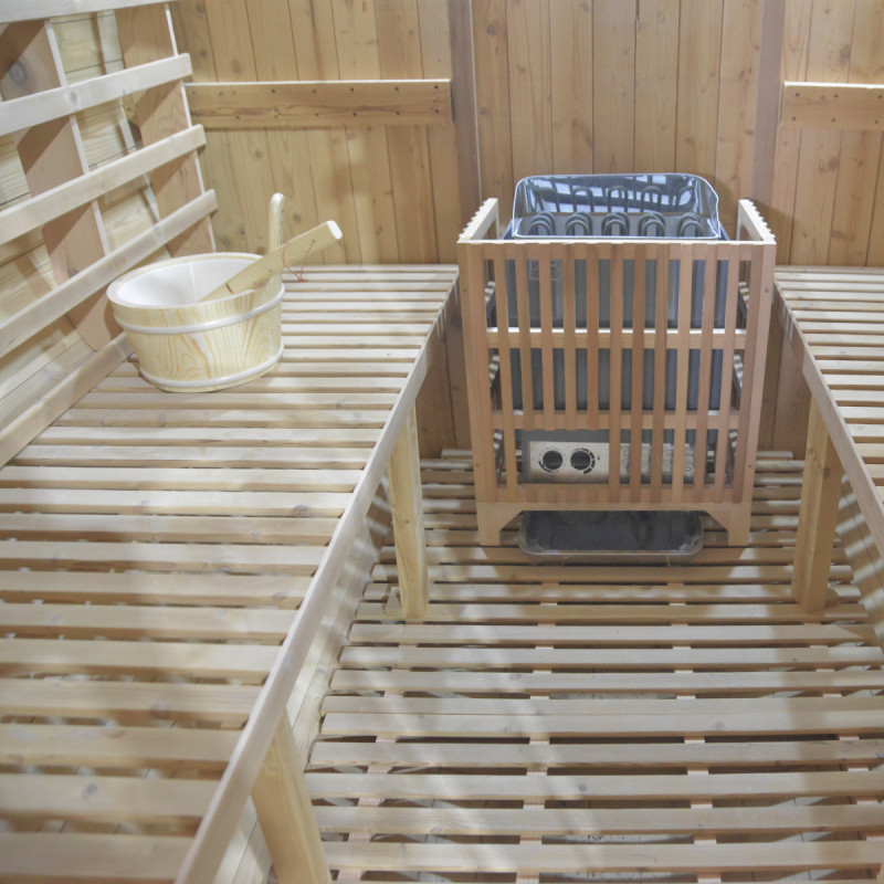 Sauna exterior Barril de madera termotratada para 4 a 6 personas - SNÖ - Imagen 9
